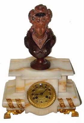 C.1900, French, A. Chapus, Paris, 8-day time/strike marble mantel clock. — Antique Clocks Price Guide