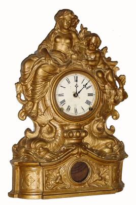 C.1855, American Cast Front shelf clock, 8-day time and strike, probably by American Clock Co., New York. — Antique Clocks Price Guide
