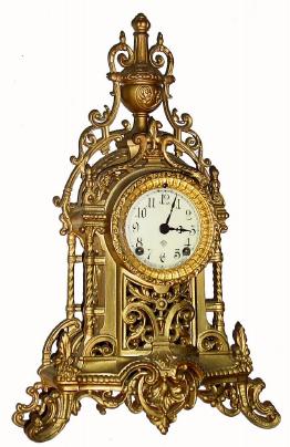 C.1901 Ansonia Clock Co., "Tauric", 8-day time/strike mantel clock. — Antique Clocks Price Guide