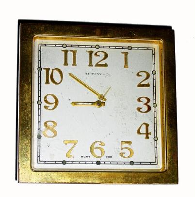 C.1960, Swiss for Tiffany and Co., strut desk clock with 8-day jeweled movement. — Antique Clocks Price Guide
