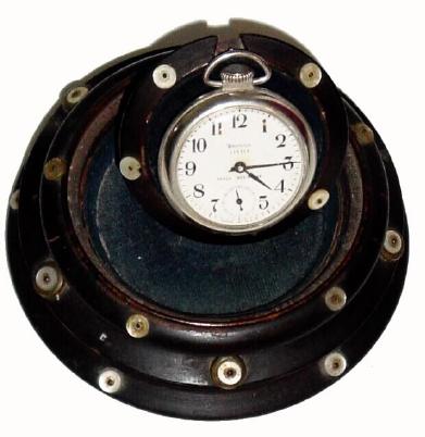 C.1890, Watch Hutch, with MOP buttons as decoration. — Antique Clocks Price Guide