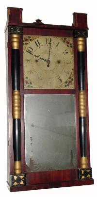 C.1835, Chauncey Boardman, Bristol, CT 30-hour time/strike wood movement shelf clock. — Antique Clocks Price Guide
