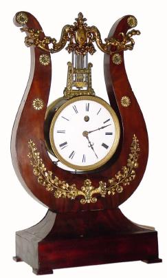 C.1960, French, Swinging movement lyre form timepiece, 8-day (home made). — Antique Clocks Price Guide