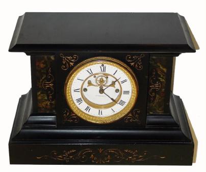 C.1889, E. N. Welch Mfg Co., "Albani", 8-day time/strike marble mantel clock. — Antique Clocks Price Guide