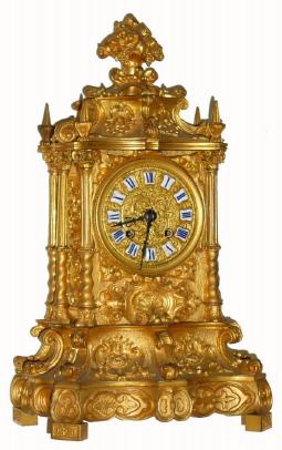 C.1850, French, Gilt Bronze mantel clock in the Louis XVI style, 8- day, silk thread suspension, with bell strike, the dial marked HOWELL, A PARIS, the movement marked Vincenti. — Antique Clocks Price Guide