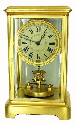 C.1902, Jahresuhrenfabrik, 400-day disc, torsion pendulum crystal regulator. — Antique Clocks Price Guide
