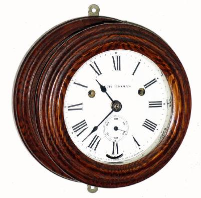 C.1910 Seth Thomas Clock Co., "Wardroom", 30-Hour time/strike ship's bell wall clock. — Antique Clocks Price Guide