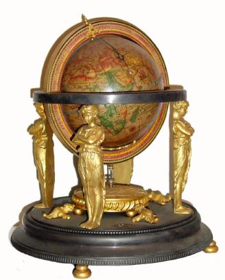 C.1955, French/Swiss, Globe Clock, 8-day. A relatively late globe clock, well made, with cut pinion movement in the base. — Antique Clocks Price Guide