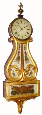 C.1830, Unknown, Boston area, 8-day gilt wall lyre timepiece. — Antique Clocks Price Guide