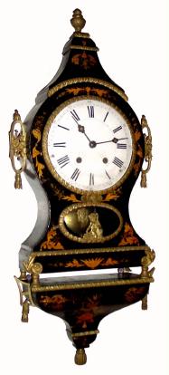 C.1790, Swiss, Neuchatel Bracket clock, quarter striking on 2 gongs, with original bracket. — Antique Clocks Price Guide