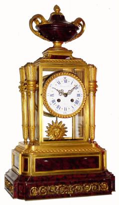 C.1880, Raingo Freres, Paris, ormolu and marble crystal regulator clock, 8-day bell strike. — Antique Clocks Price Guide