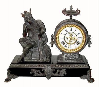 C.1894 Ansonia Clock Co., "Mercury", 8-day time/strike figural mantel clock. — Antique Clocks Price Guide