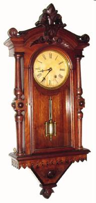 C.1890, F. Kroeber, New York, Regulator No. 30, in walnut, 8-day timepiece. — Antique Clocks Price Guide
