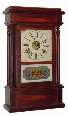 C.1845, William Johnson, 16 Courtlandt, St, NY, Mini 4-Column shelf clock, double fusee 30-hour. — Antique Clocks Price Guide