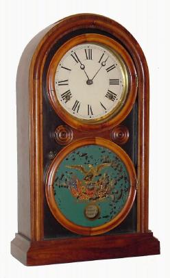 C.1859, Rare Ives Tin Plate Movement in a Venetian style clock case, 8-day time and strike. — Antique Clocks Price Guide
