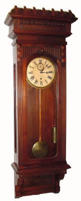 C.1891, William L. Gilbert Clock Co., "Regulator No. 11", 8-day regulator timepiece, 2-weight. — Antique Clocks Price Guide