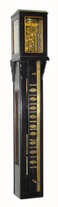 19th Century, Japan, Meiji Period, striking, vertical stick style case, crown verge with horizontal balance, the weight of the separate striking movement powering the time movement above. — Antique Clocks Price Guide