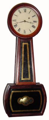 C.1850, G. D. Hatch, No. Attleboro, MA, unsigned Massachusetts weight banjo. — Antique Clocks Price Guide