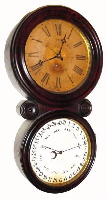 C.1886 E. Ingraham Co., "Ionic Calendar", 8-day calendar wall timepiece. — Antique Clocks Price Guide