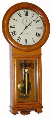 C.1890, Seth Thomas Clock Co., "Regulator No. 2", 8-day weight driven timepiece in oak. — Antique Clocks Price Guide