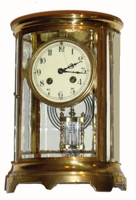C.1900, French, Japy Freres and Cie, OVAL crystal regulator, 8-day time and gong strike. — Antique Clocks Price Guide
