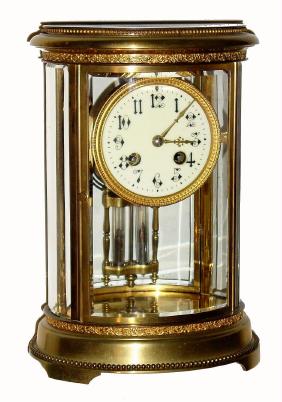 C.1900, French, Marti and Cie, OVAL crystal regulator 8-day time and gong strike. — Antique Clocks Price Guide