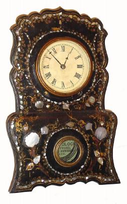 C.1850, Henry Sperry, Paper Mache shelf clock, 8-day time and strike. — Antique Clocks Price Guide