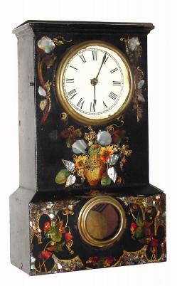 C.1850, Terry and Andrews, 8-day time/strike, decorated iron case shelf clock. — Antique Clocks Price Guide