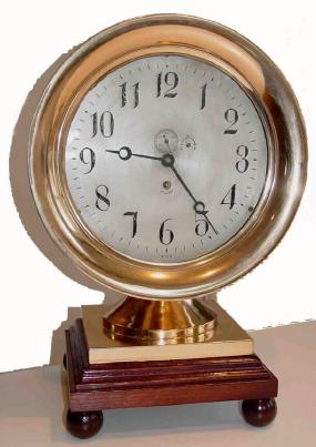 C.1919, Chelsea Movement #127500, in a red brass case from American Steam Valve and Gauge Co., 8" dial — Antique Clocks Price Guide