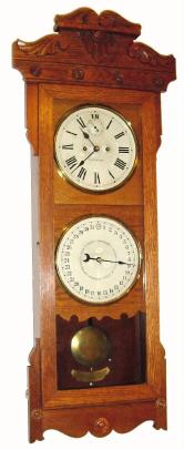 C.1900, New Haven Clock Co., for American Wringer Co., "The American Regulator with 30-day T.P. Calendar", — Antique Clocks Price Guide
