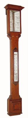 C.1875, J G. West and Co., 22 and 95 Fleet St., London, Mercury stick barometer with thermometer. — Antique Clocks Price Guide