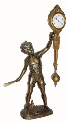 C.1905, German, Junghans, "Batboy" bronzed spelter, swinging mystery timepiece. — Antique Clocks Price Guide