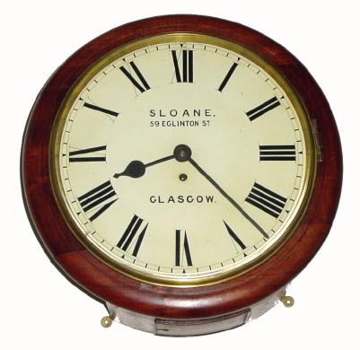 C.1890 English, 8-day fusee wall timepiece. — Antique Clocks Price Guide