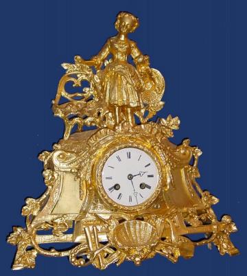 C.1875, French, Ormolu Figural clock, 8-day, bell strike. — Antique Clocks Price Guide