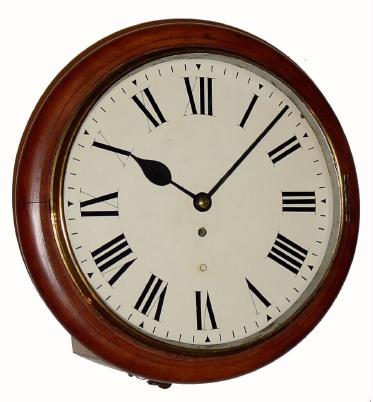 C.1910, English, Fusee Dial Clock, mahogany case, original dial.12 inches. — Antique Clocks Price Guide