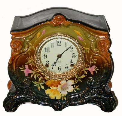 C.1905, Ansonia Clock Co., "La Landes", 8-day time/strike porcelain mantel clock. — Antique Clocks Price Guide