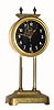 C.1921, English GRAVITY clock, the clock driven by its own weight, and raised each day along a ratcheted upright, and with exposed escapement and compound bar-bell pendulum 