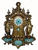 C.1890, W. Oppenheim, Paris, 8-day time/strike French figural mantel clock, gilt spelter. 