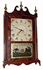 C.1820, Seth Thomas, 30-hour time/strike wood movement pillar and scroll shelf clock, with restorations. 