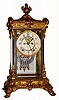 C.1915, Ansonia, ELYSIAN, brass and glass crystal regulator, 8-day, Gong strike. 