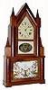 C.1845, Terry and Andrews, Bristol, Conn., 30-hour time/strike fusee movement steeple-on-steeple shelf clock. 