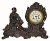 C.1903, Waterbury Clock Co., "Vesta", 8-day time/strike figural mantel clock, bronzed spelter. 