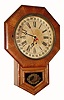 C.1906 Ansonia Clock Co., "12-inch drop octagon", 8-day time and calendar, oak case. 