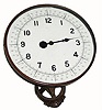 C.1930, One Hand Clock Corp., Warren, Penn., 30-hour one hand timepiece, on a home made wall stand. 