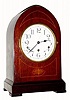 C.1900, German, Westminster Chime mantel clock in a mahogany case with inlay, 8-day. 