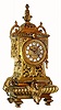 C.1900, French, cast brass mantel clock, architectural case, 8-day time/strike. 