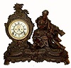 C.1904, Ansonia Clock Co., "Macbeth", 8-day time/strike figural mantel clock. 