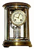 C.1900, French, Samuel Marti, 4-glass OVAL crystal regulator with cloisonne trim in bands around the top and bottom, in the dial surround and on the frame of the mercury pendulum. 