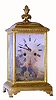 C1885, Charles Frodsham (signed) French (for the English Market), ladies desk clock with porcelain panels front and sides. 