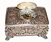 C.1920,Swiss, Sterling Silver Singing Bird Box, key wound from base, lid lifts to expose animated bird. 
